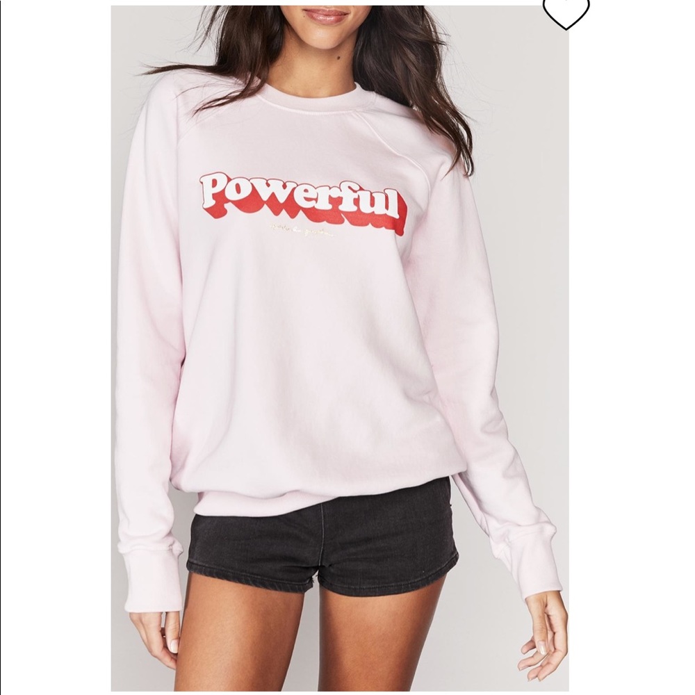 POWERFUL CREW SWEATSHIRT pink Red SZ S sweatshirt